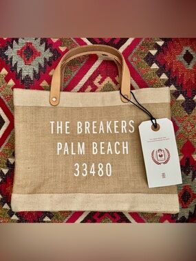 APOLIS The Breakers Palm Beach 33480 Petite Market Bag with Leather Handles